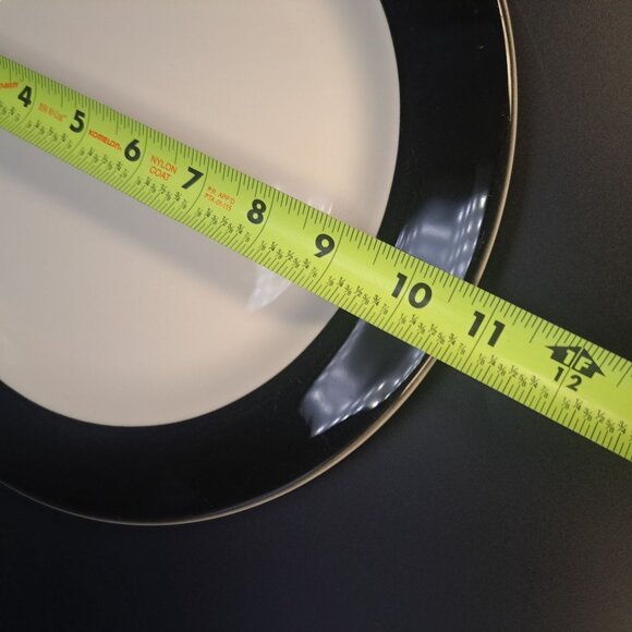 Syracuse China Syralite Black Rim Band Dinner Plate 10-3/4 Inches Stoneware - Picture 3 of 12